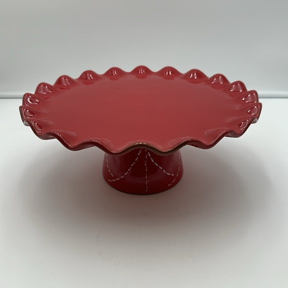 Red Ruffled Edge Cake Stand - Picture 2 of 16
